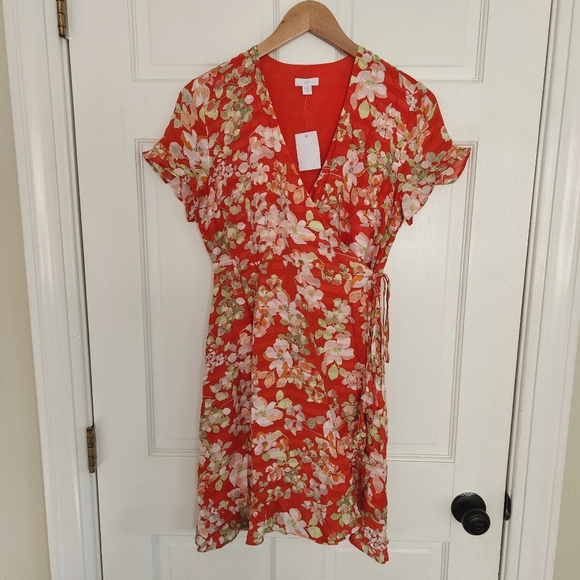 NWT J. Jill Floral Wrap Dress - Picture 1 of 8